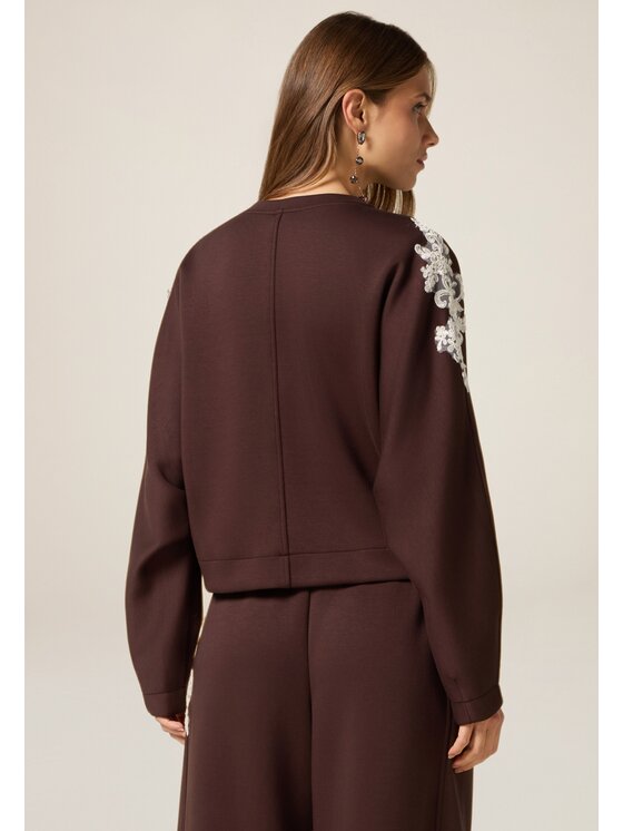 Oltre Oltre Bluza G841J004515N032 Brązowy Over Fit