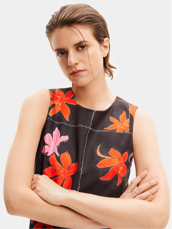 Desigual Desigual Sukienka letnia Houston 24SWVW01 Czarny Regular Fit