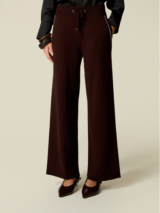 Oltre Oltre Spodnie materiałowe P612J002640N022 Brązowy Baggy Fit