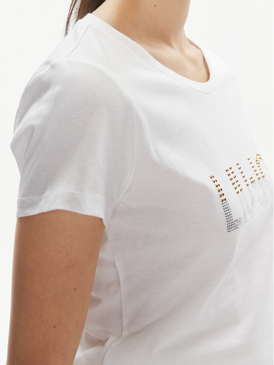 Liu Jo Liu Jo T-krekls Ecs T-Shirt Basica M VA4216 JS923 Balts Regular Fit