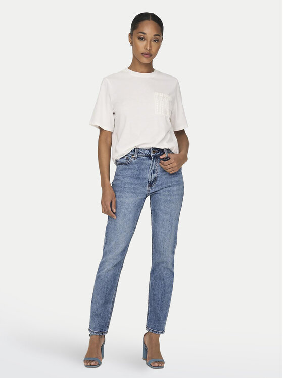 ONLY ONLY Blugi Emily 15195573 Albastru Straight Fit