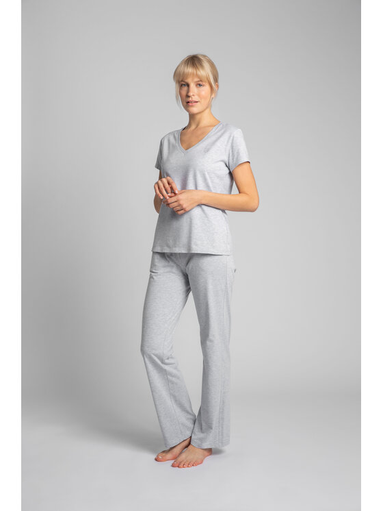 LaLupa LaLupa T-Shirt LA014 Srebrny Comfortable Fit