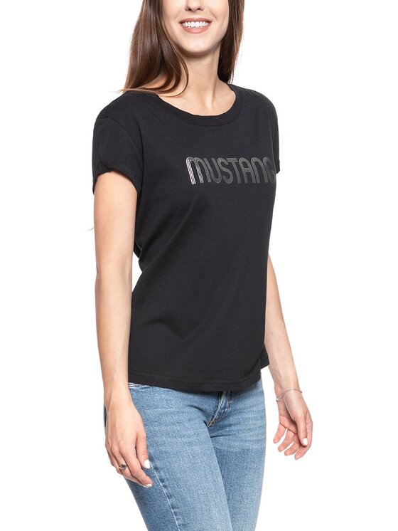 Mustang Mustang T-Shirt ALINA C PRINT Czarny Regular Fit