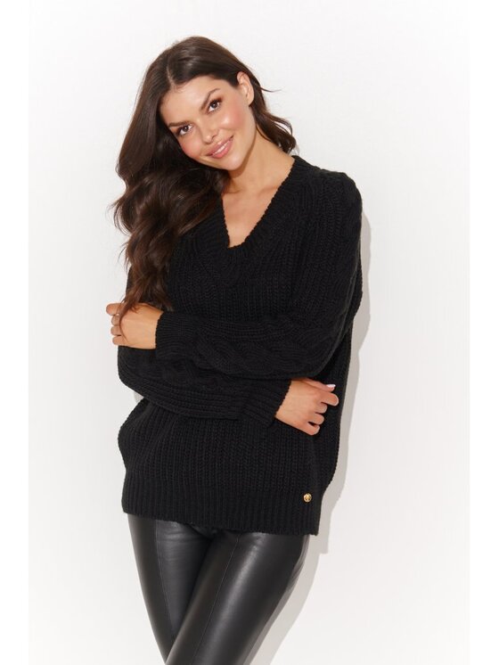 Numinou Numinou Sweter NU_S97 Czarny Regular Fit