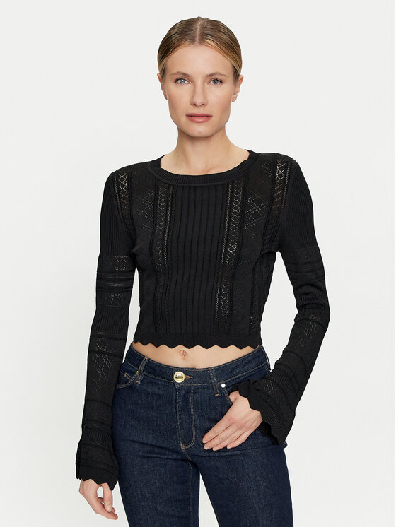 Guess Guess Πουλόβερ Adaline W4GR08 Z2U00 Μαύρο Regular Fit