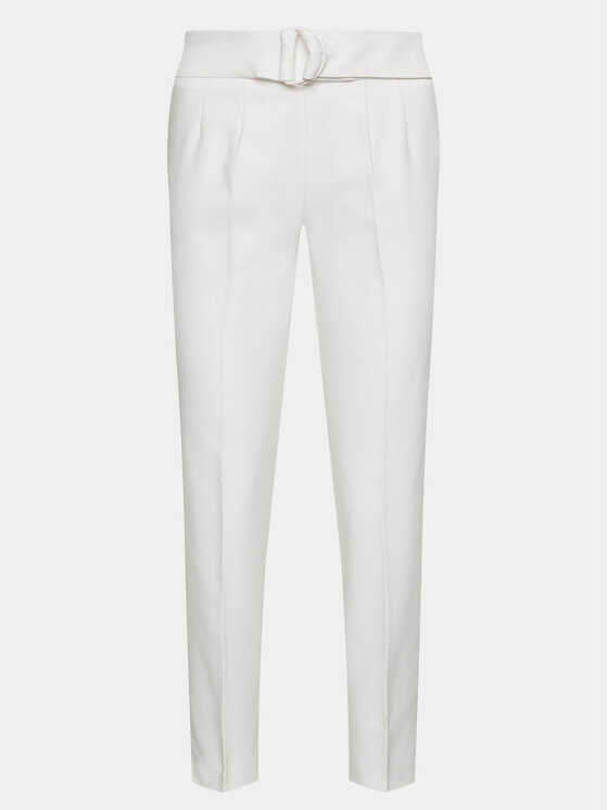 Morgan Morgan Kalhoty z materiálu 241-PBACI.F Écru Regular Fit