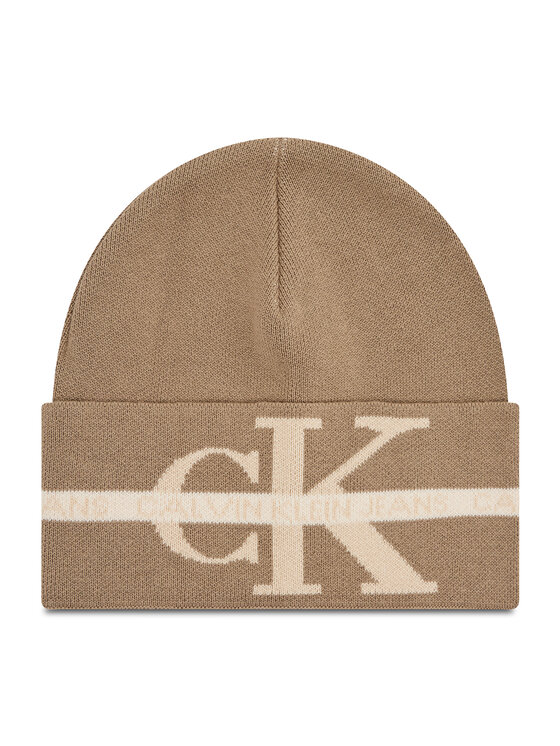 Calvin Klein Jeans Berretto Monogram cotton Tape Beanie K50K507181 Beige •  Modivo.it