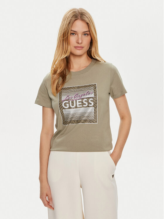 Guess T-krekls W4YI17 I3Z14 Zaļš Regular Fit