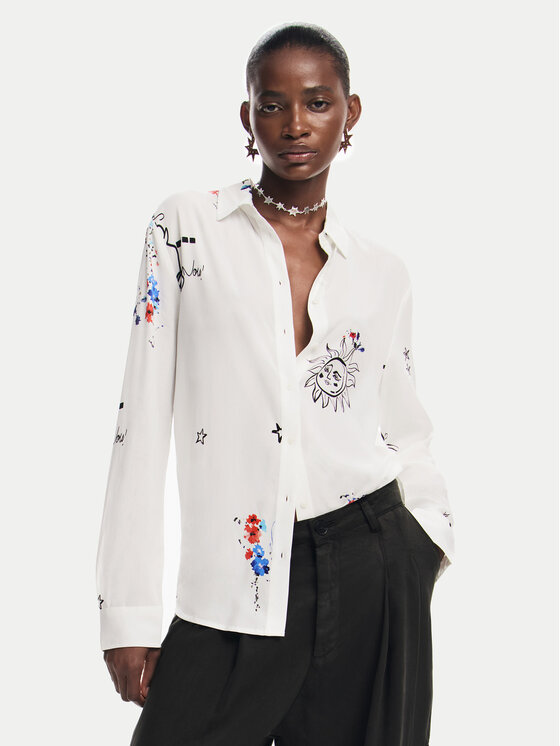 Desigual Desigual Srajca Tokio 24WWCW39 Bela Regular Fit