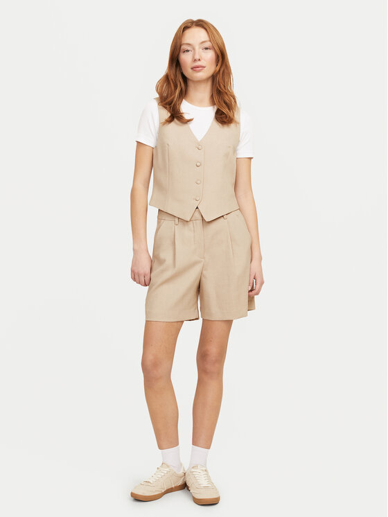 JJXX JJXX Medžiaginiai šortai Ellis 12268838 Smėlio Wide Leg
