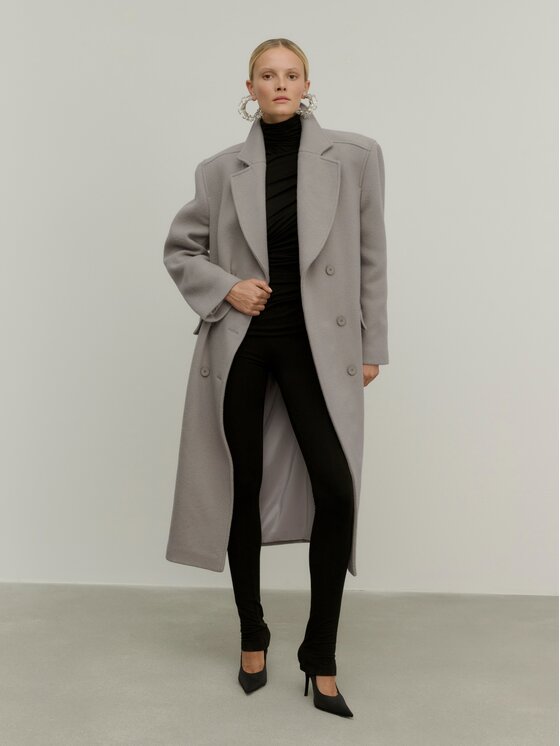 La Mania La Mania Cappotto di lana METROPOLITAN Grigio Classic Fit