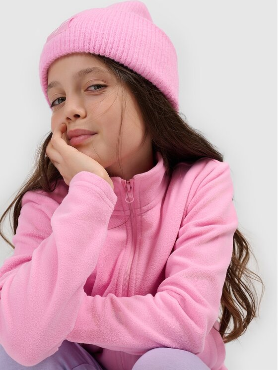 4F 4F Felpa di pile 4FJRSS26TFLEF507-56S Rosa Regular Fit