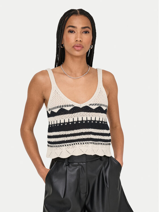ONLY ONLY Τοπ Merida 15344404 Μαύρο Regular Fit
