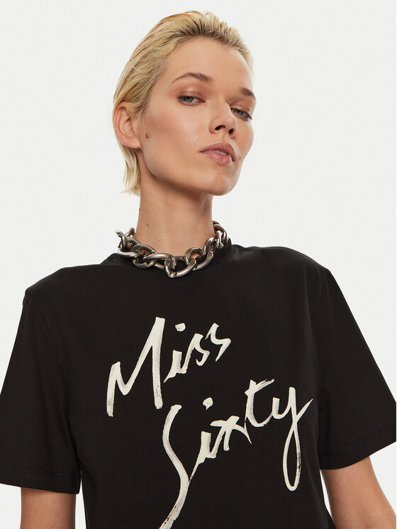 Miss Sixty Miss Sixty T-Shirt 6L3SJ3780000 Czarny Regular Fit