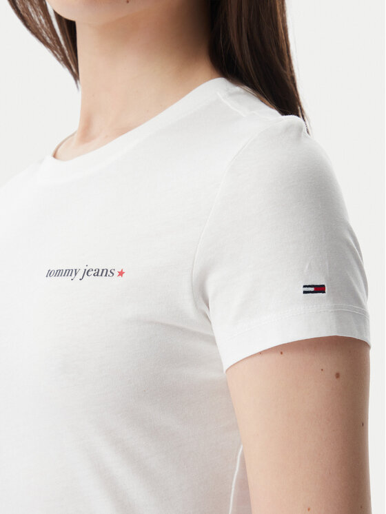 Tommy Jeans Tommy Jeans T-Shirt Ess Logo DW0DW23479 Λευκό Slim Fit