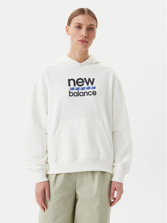 New Balance New Balance Bluză Sport Graphic WT51519 Alb Relaxed Fit