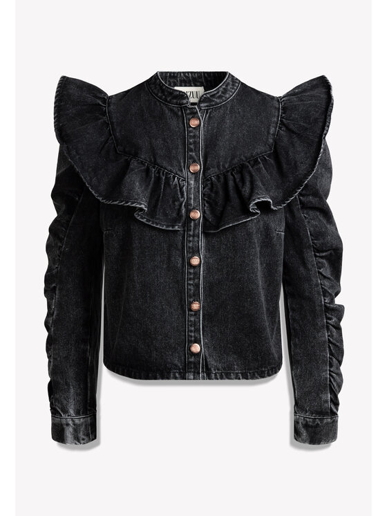 BIZUU BIZUU džínová košile DILETTA DENIM SHIRT Šedá Standard Fit
