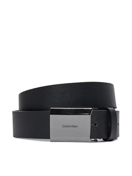 Calvin Klein Calvin Klein Vyriškas Diržas Beveled Plaque 2.0 Saffiano 35Mm K50K511568 Juoda