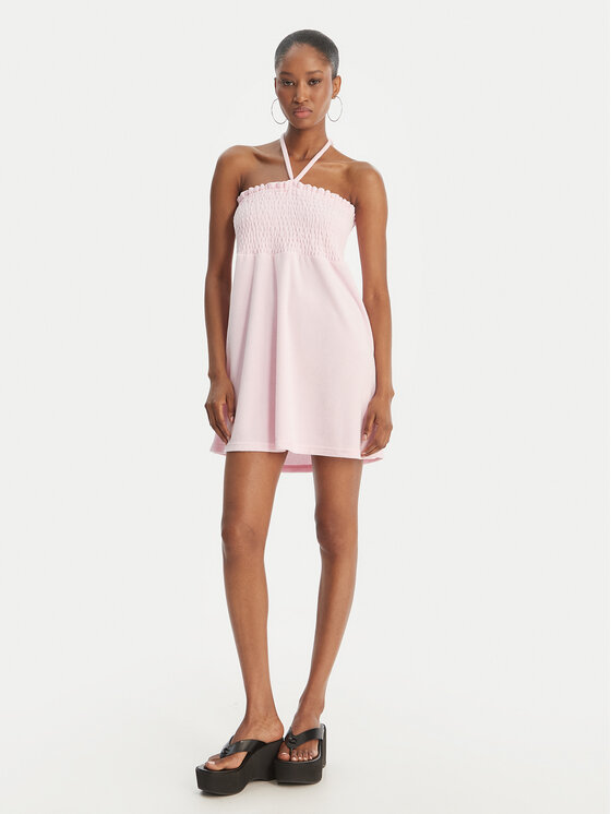 Juicy Couture Juicy Couture Sukienka letnia Smocked Terry JCGED126007 Różowy Regular Fit