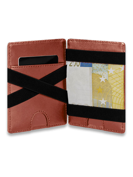 James Hawk James Hawk Mały Portfel Męski Męski skórzany portfel slim z RFID Brązowy