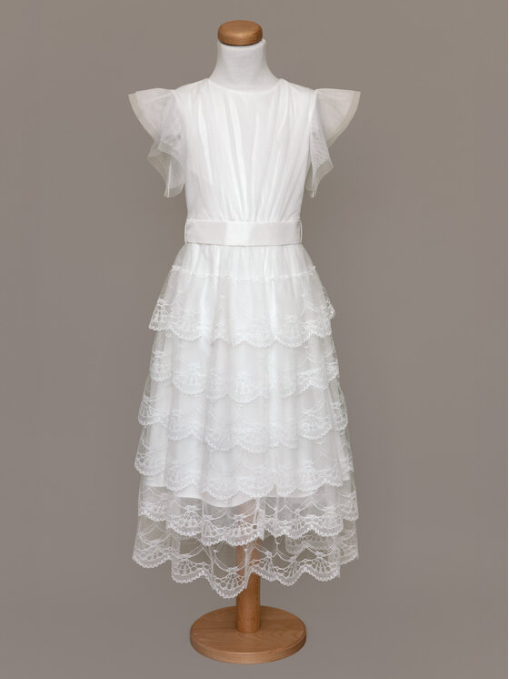 SLY SLY Sukienka 5SM-15 Écru Comfortable Fit