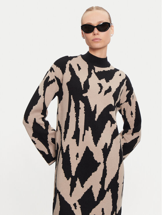Vero Moda Vero Moda Kootud kleit Gold New Art 10311362 Beež Loose Fit