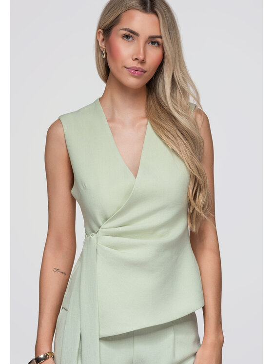 Ombre Ombre Marynarka OW-BL-E0004 Zielony Slim Fit