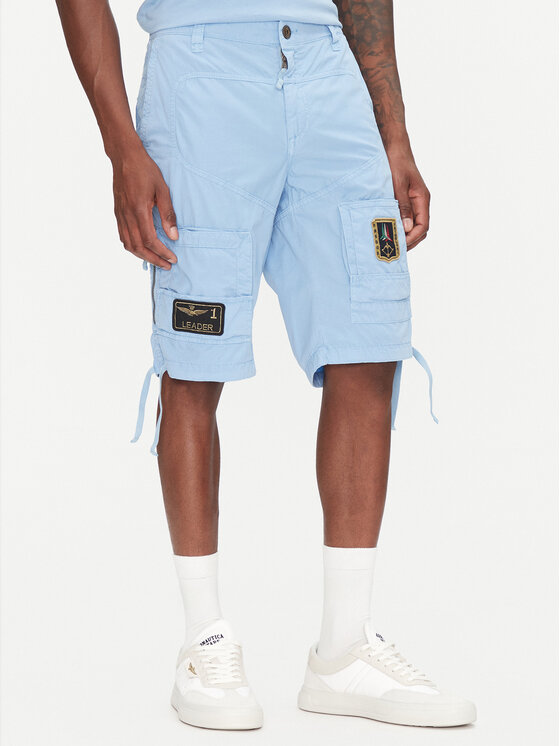 Aeronautica Militare Aeronautica Militare Pantaloncini di tessuto 251BE041CT1122 Celeste Regular Fit