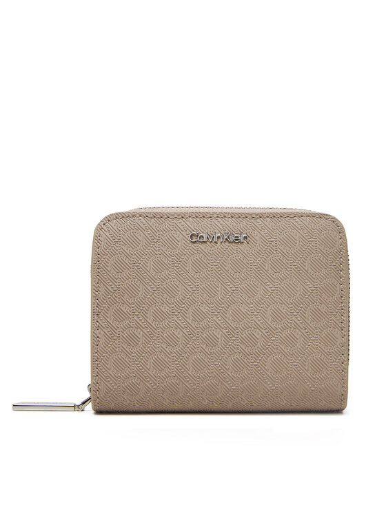 Portofel Mic de Damă Calvin Klein Ck Must Aop Md Zip Around W Flap LV04F1037G Bej