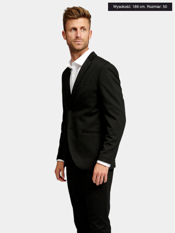 TeeShoppen TeeShoppen Marynarka 'Perform Collection' Czarny Slim Fit