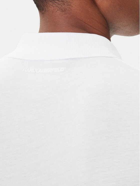 KARL LAGERFELD KARL LAGERFELD Polo 745710 500224 Biały Regular Fit