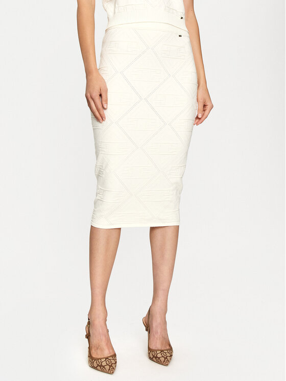 Gaudi Gonna a matita 421FD73001 Écru Slim Fit, taglia : XS