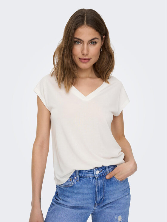 ONLY ONLY Majica Free 15287041 Bela Regular Fit