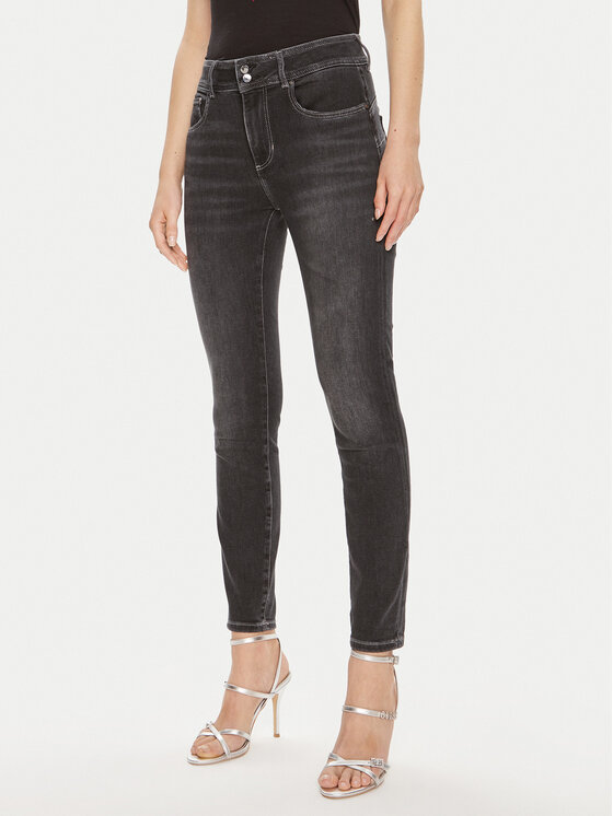 Guess Guess Blugi W4YA25 D5DY1 Negru Slim Fit