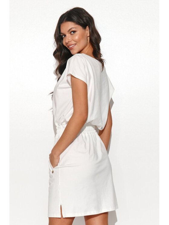 Numinou Numinou Sukienka codzienna NU442 Écru Classic Fit