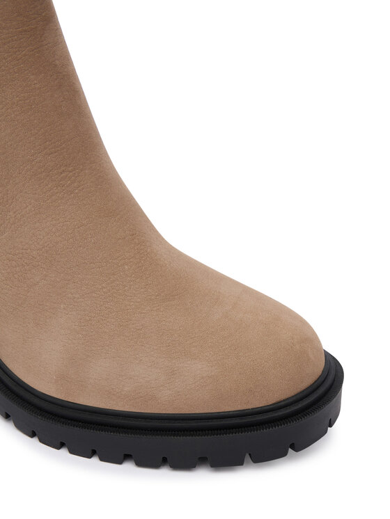 Tommy Hilfiger Tommy Hilfiger Škornji Th Nubuck Chelsea Cleated Heel FW0FW09158 Bež