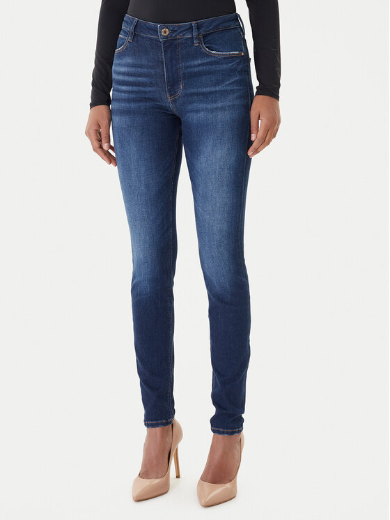 Guess Guess Jeansy W2YA46 D4Q03 Tmavomodrá Skinny Fit