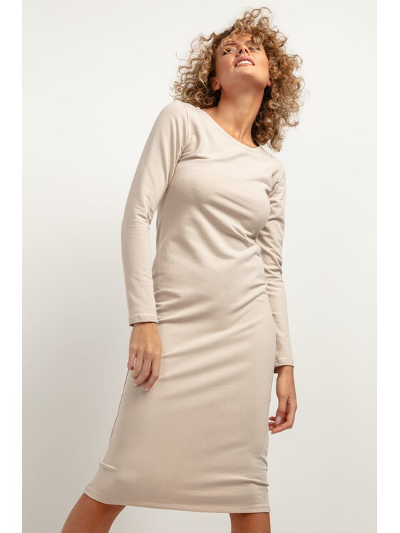 Tessita Sukienka codzienna, rozmiar XL, Beżowa, T377