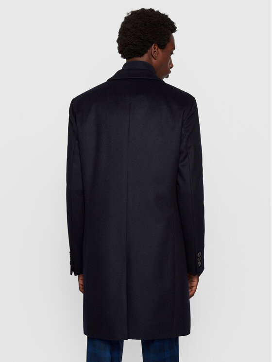 BOSS Boss Płaszcz wełniany Nye2 50438689 Granatowy Regular Fit