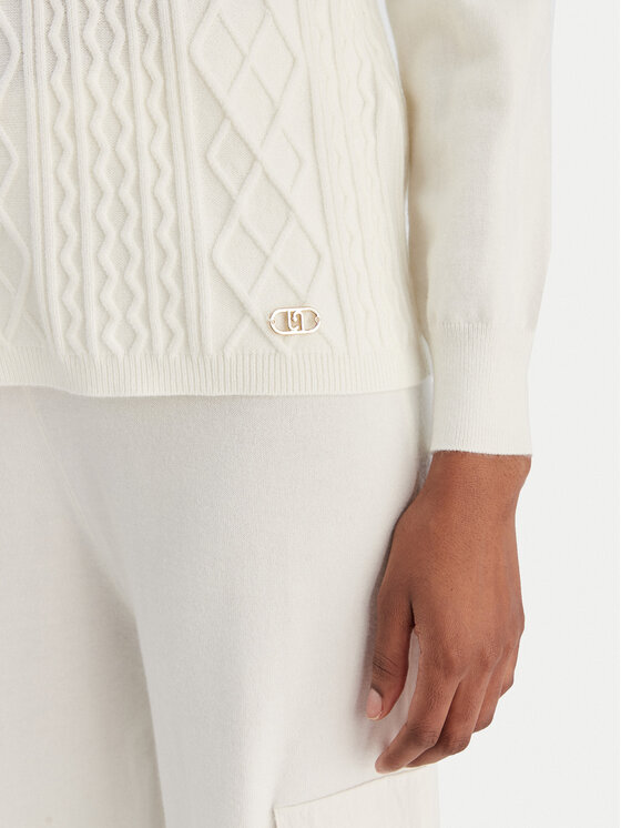 Liu Jo Sport Liu Jo Sport Sweter TF5039 MS75L Écru Regular Fit