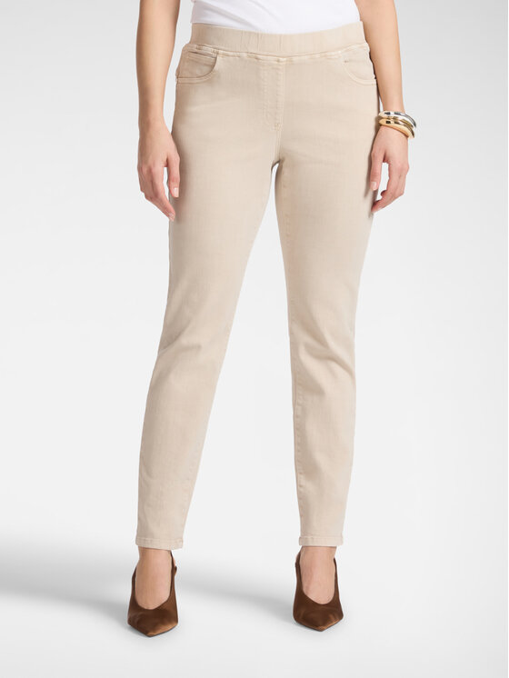 Elena Mirò Elena Mirò Spodnie materiałowe P152P100439N002 Kremowy Slim Fit