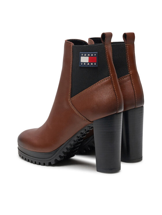 Tommy Jeans Tommy Jeans Škornji Tjw New Ess High Heel Boot EN0EN02439 Rjava
