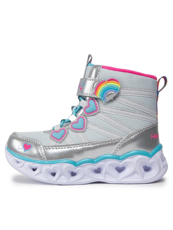 Skechers Skechers Kozaki Heart Lights Sweet Styling 302668L/SMLT Srebrny