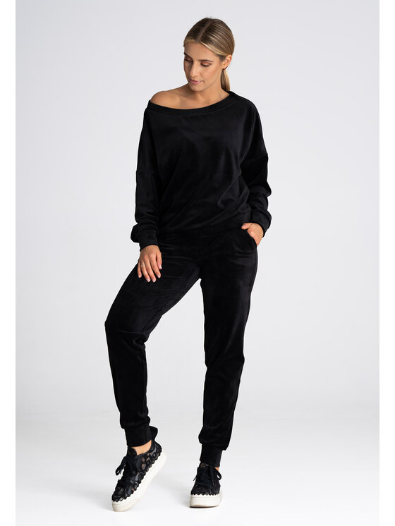 FIGL FIGLFIGL Pantaloni da donna M965 Nero Regular Fit