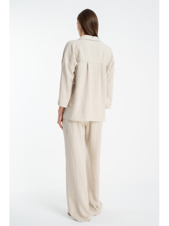 CLICK CLICK Παντελόνι υφασμάτινο 30-433 Μπεζ Relaxed Fit
