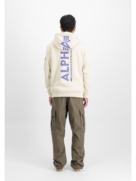 Alpha Industries Alpha Industries Bluza Backprint Hoodie Beżowy Regular Fit