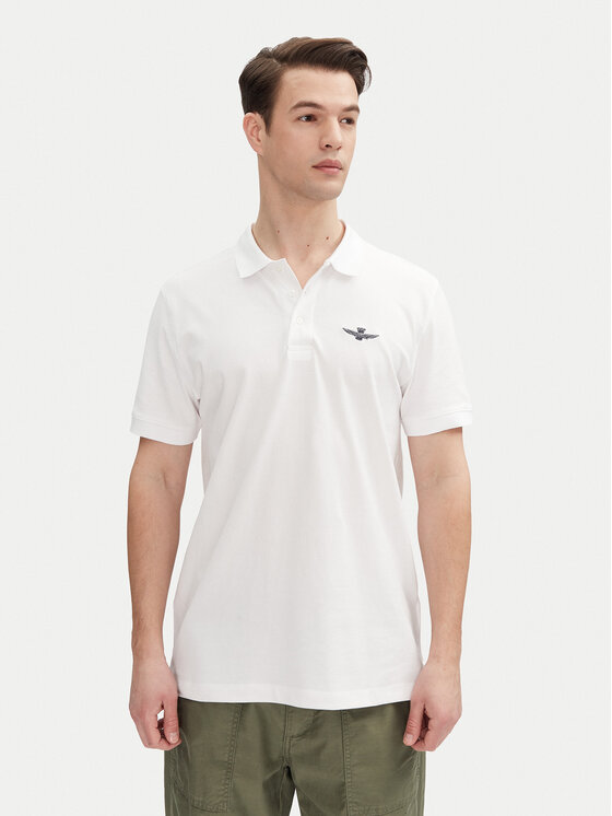 Aeronautica Militare Polokošeľa 251PO1843P191 Biela Regular Fit