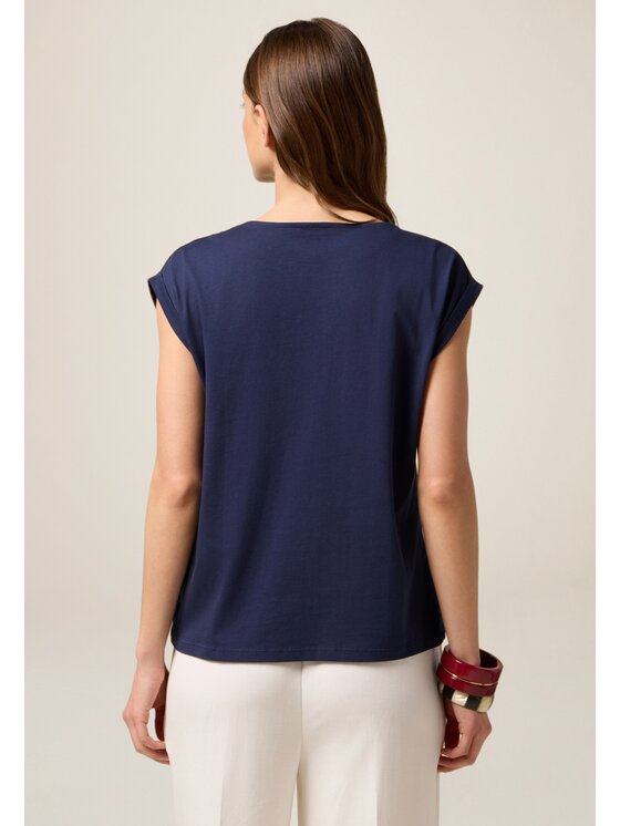 Oltre Oltre T-Shirt G086J004311N034 Niebieski Regular Fit