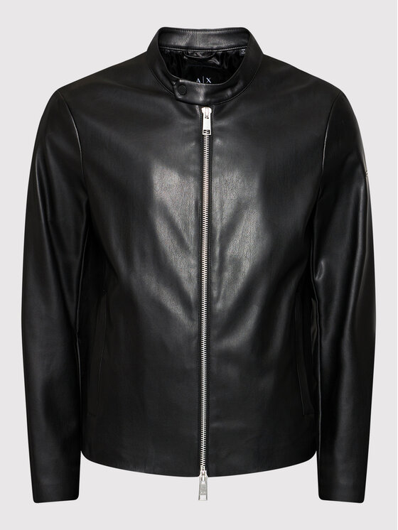 Armani Exchange Armani Exchange Kurtka z imitacji skóry 8NZB08 ZNAAZ 1200 Czarny Regular Fit