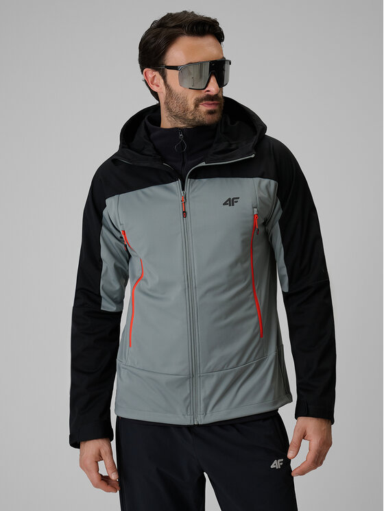 4F 4F Kurtka przejściowa TREKKING Czarny Regular Fit